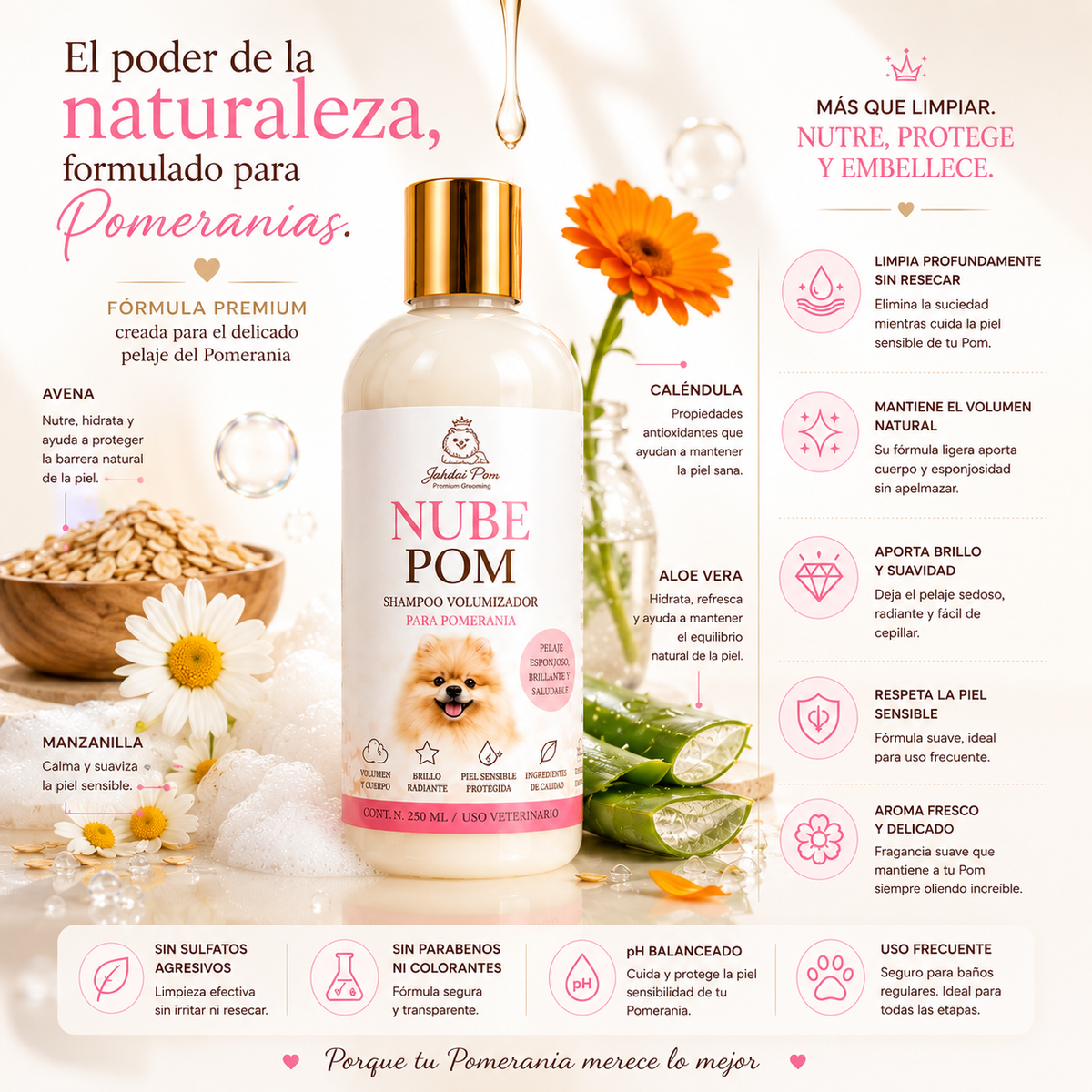Kit Nube Pom + Cepillo Mantequilla
