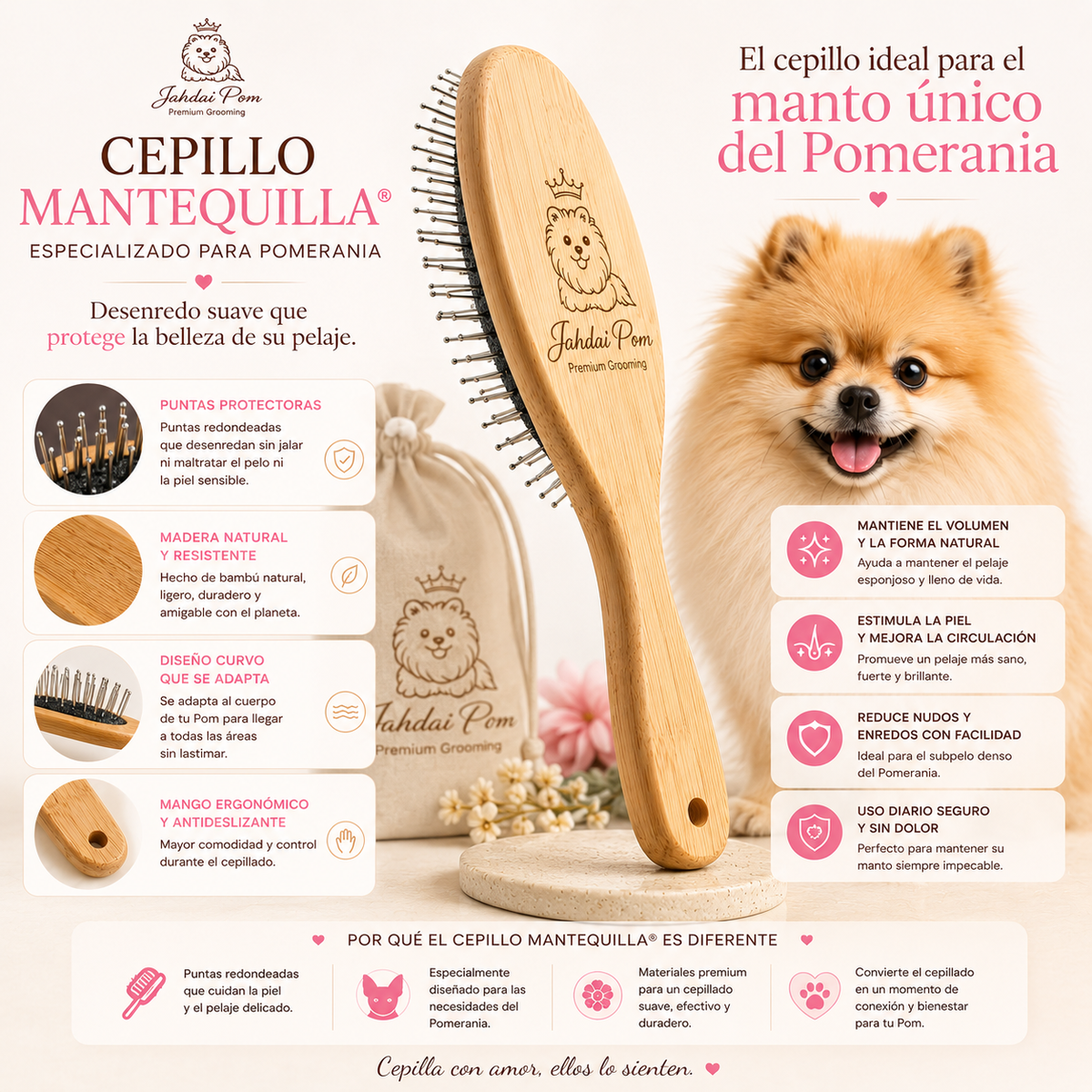 Kit Nube Pom + Cepillo Mantequilla